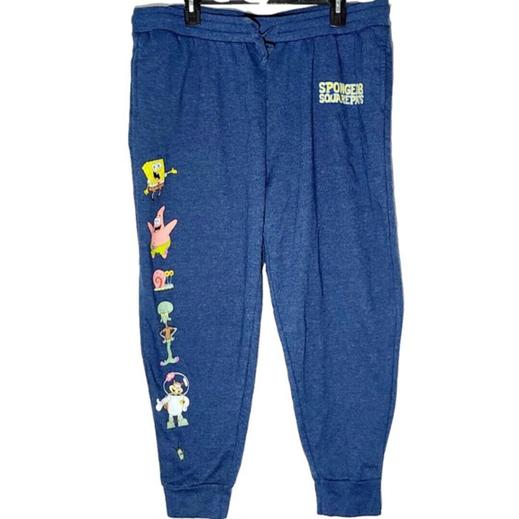 Euc Sponge Bob Blue Sweatpants Plus Sz 3X (21) - Picture 1 of 5